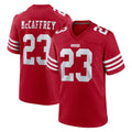 Tuec SF.49ers #23 Christian McCaffrey Player Red Game Home Stitched Jerseys
