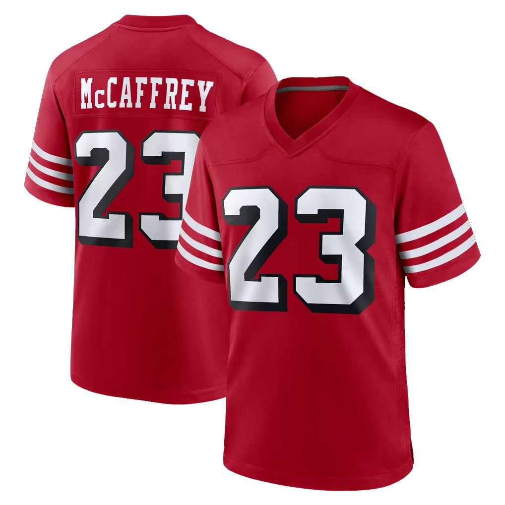 Tuec SF.49ers #23 Christian McCaffrey Player Red Limited Alternate Home Game Stitched Jerseys