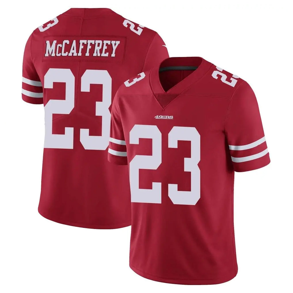 Tuec SF.49ers #23 Christian McCaffrey Player Red Limited Vapor Untouchable Home Game Stitched Jerseys