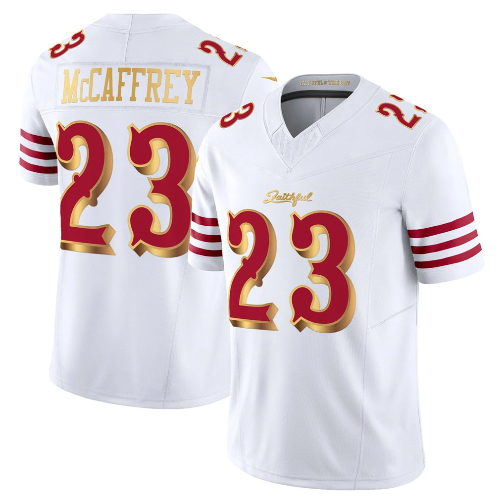Tuec SF.49ers #23 Christian McCaffrey Player White 2025 Rivalries Collection Game Limited Stitched Jerseys