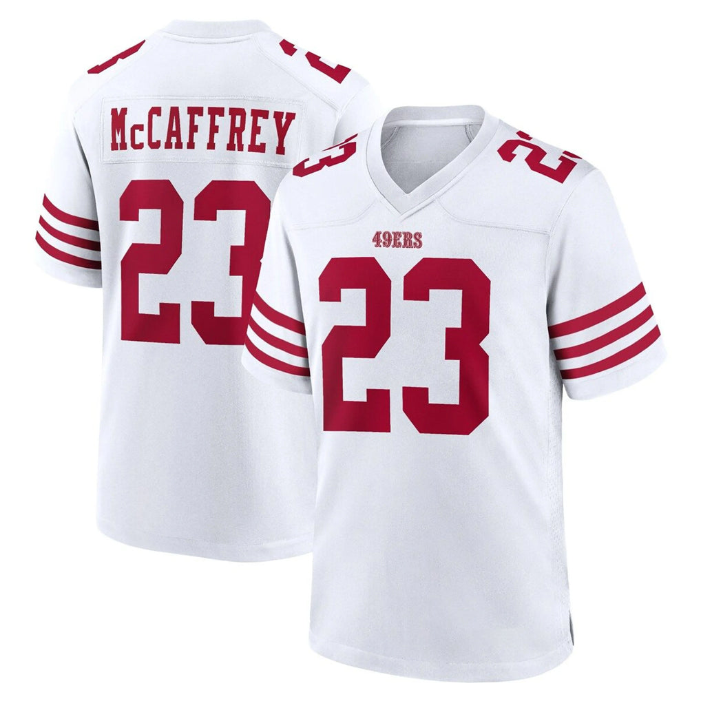 Tuec SF.49ers #23 Christian McCaffrey Player White Game Home Stitched Jerseys