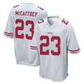 Tuec SF.49ers #23 Christian McCaffrey Player White Home Game Stitched Jerseys