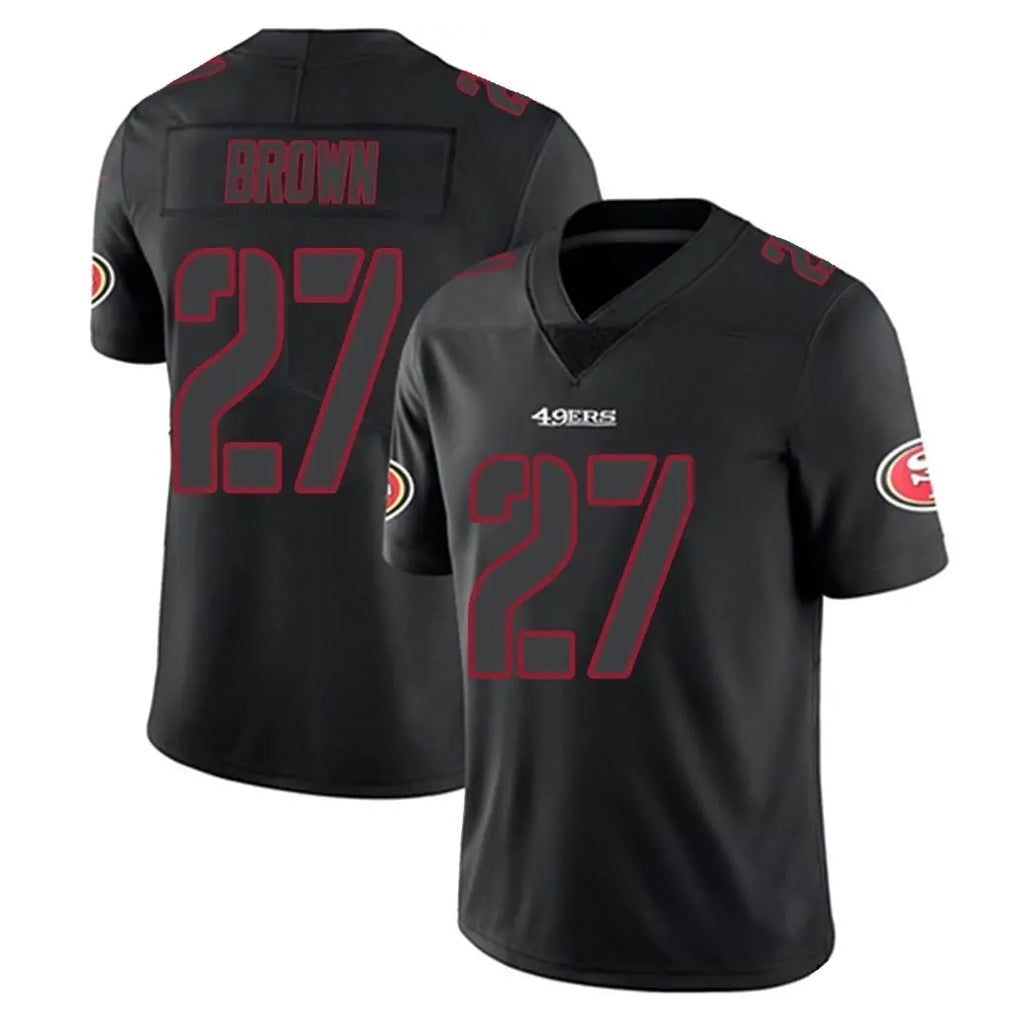 Tuec SF.49ers #27 Ji'Ayir Brown Player Black Impact Limited Home Game Stitched Jerseys