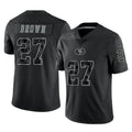 Tuec SF.49ers #27 Ji'Ayir Brown Player Black Limited Reflective Home Game Stitched Jerseys