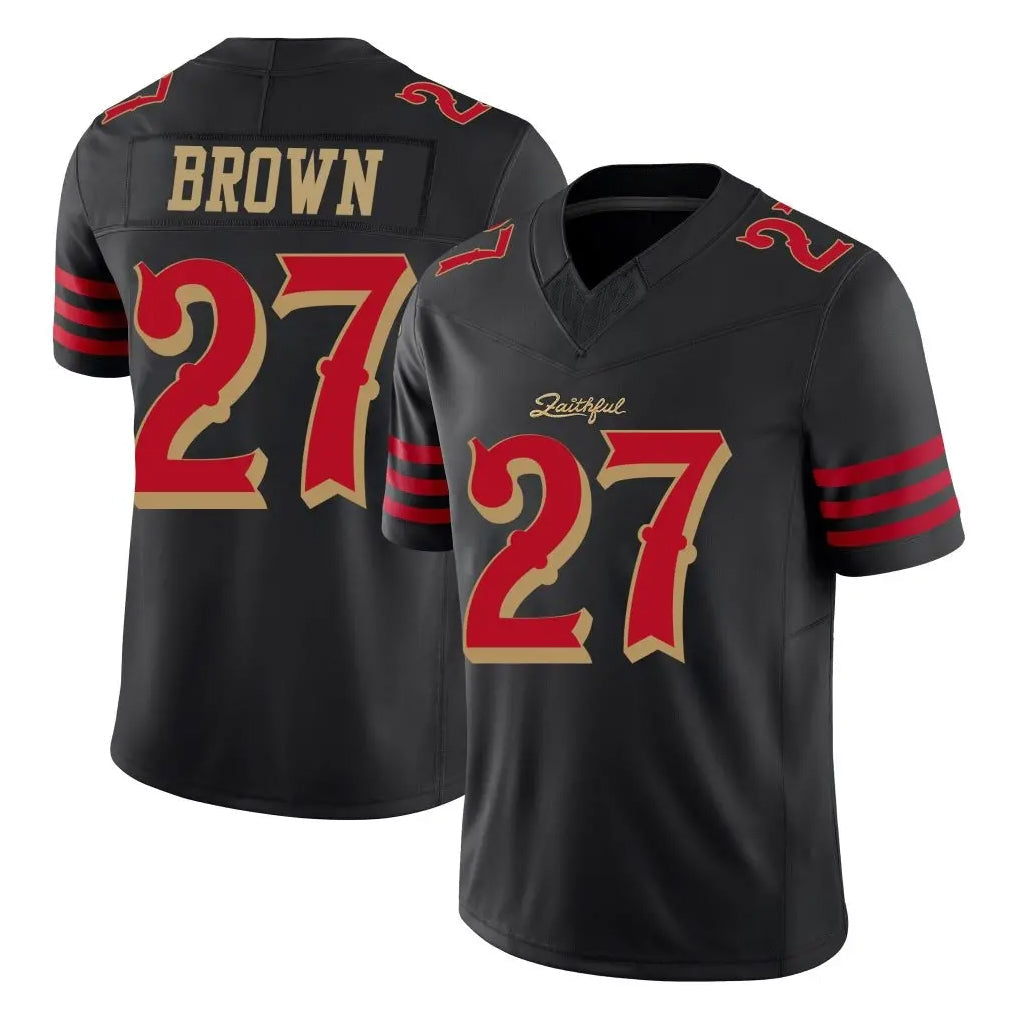 Tuec SF.49ers #27 Ji'Ayir Brown Player Black Limited Rivalries Collection Home Game Stitched Jerseys