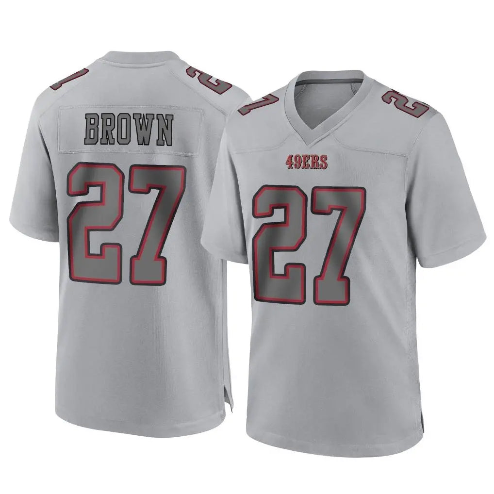 Tuec SF.49ers #27 Ji'Ayir Brown Player Gray Atmosphere Fashion Home Game Stitched Jerseys