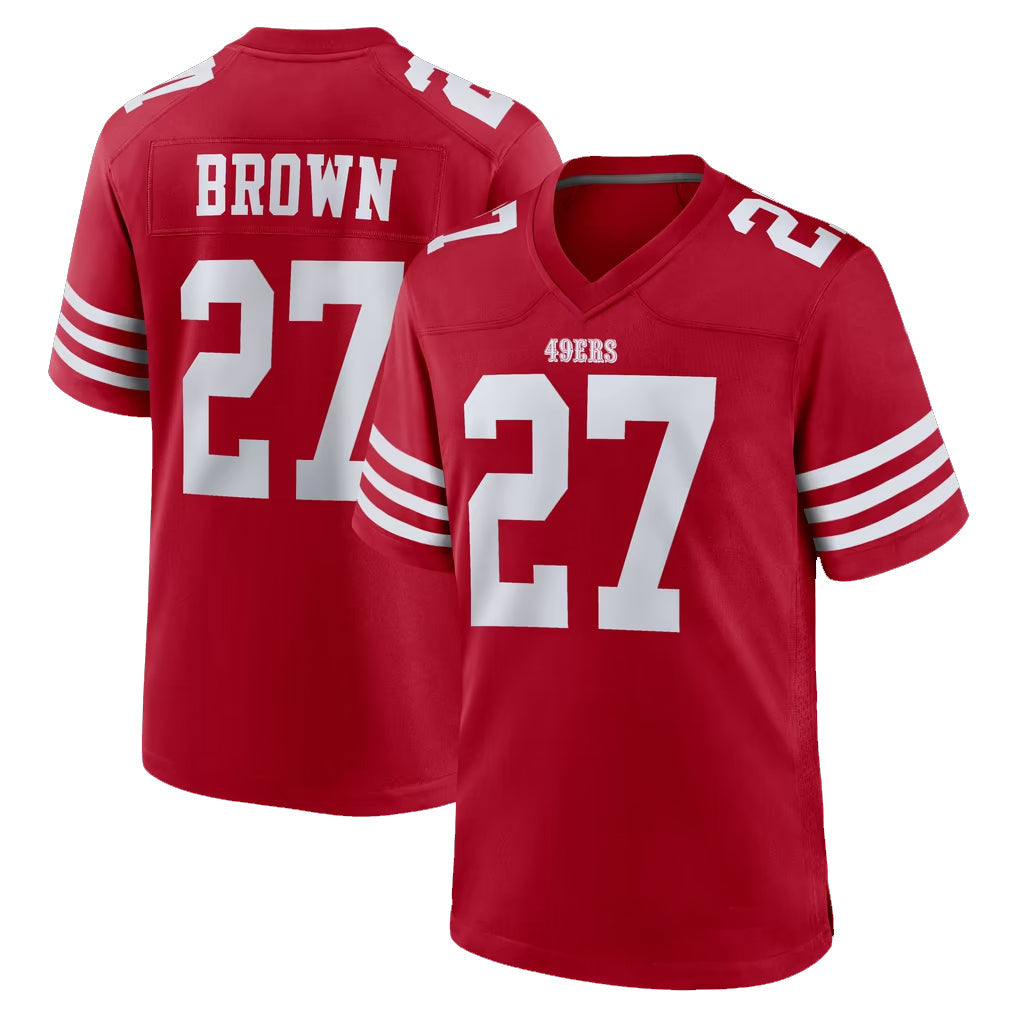 Tuec SF.49ers #27 Ji'Ayir Brown Player Red Game Home Stitched Jerseys