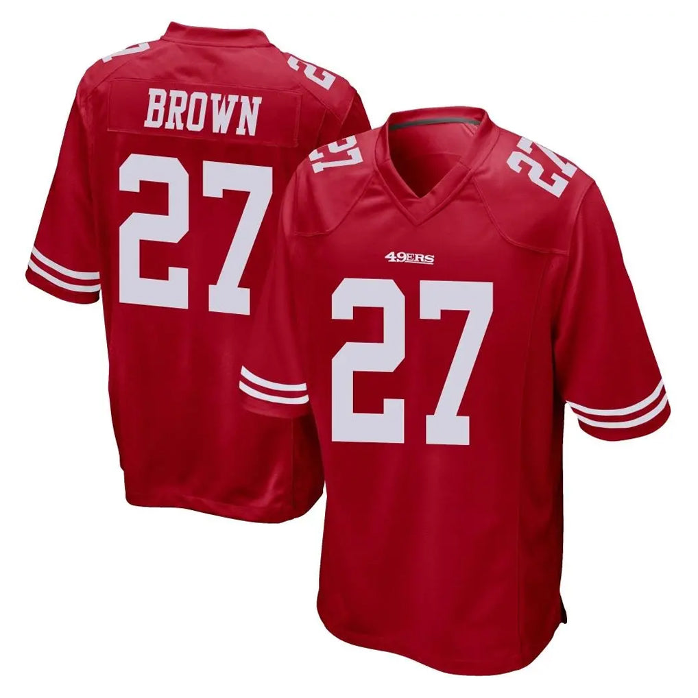 Tuec SF.49ers #27 Ji'Ayir Brown Player Red Home Game Stitched Jerseys