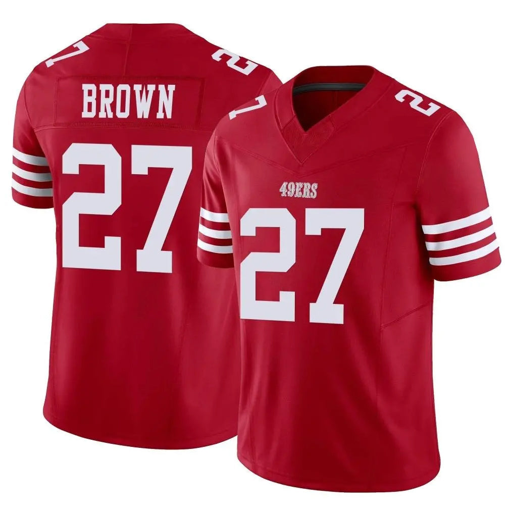 Tuec SF.49ers #27 Ji'Ayir Brown Player Red Limited Vapor F.U.S.E. Home Game Stitched Jerseys