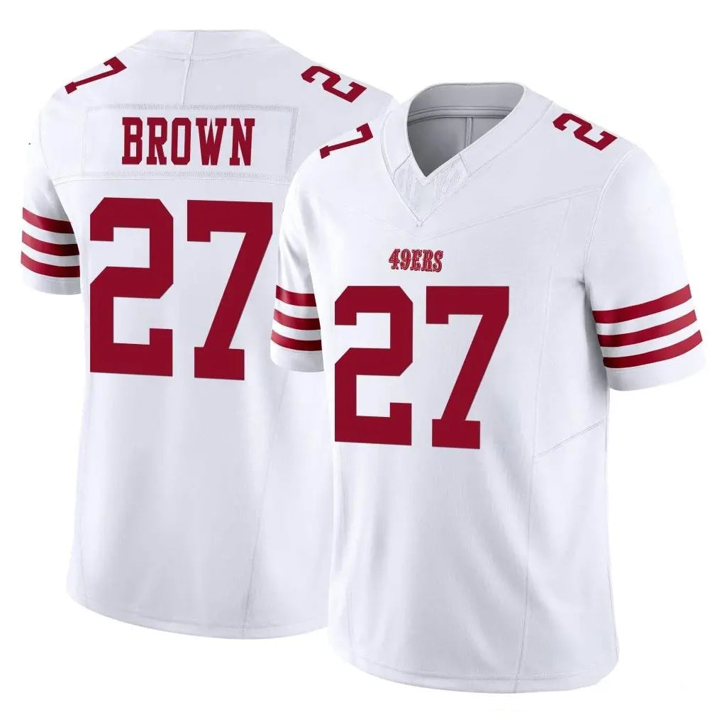Tuec SF.49ers #27 Ji'Ayir Brown Player White Limited Vapor F.U.S.E. Home Game Stitched Jerseys