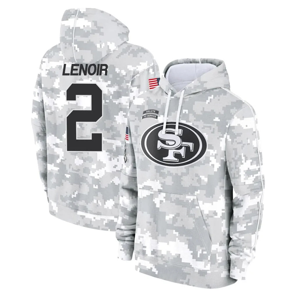Tuec SF.49ers #2 Deommodore Lenoir Player Arctic Camo Limited Salute to Service Pullover Hoodies Game Stitched Jerseys