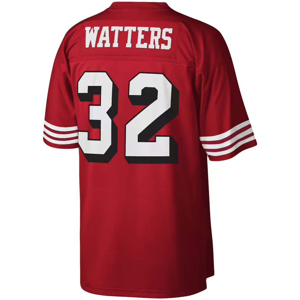 Tuec SF.49ers #32 Ricky Watters Mitchell & Ness Scarlet Legacy Replica Jersey