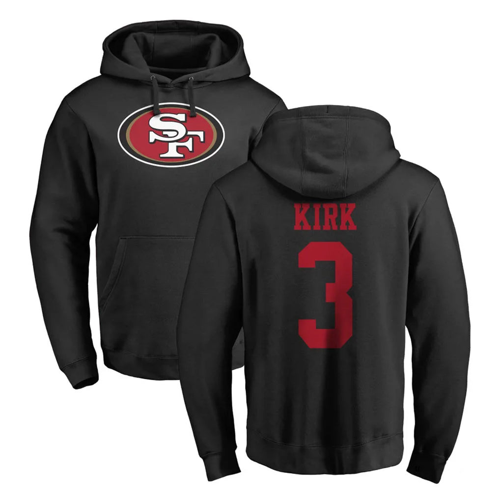 Tuec SF.49ers #3 Christian Kirk Player Black LOGO Pullover Hoodies Home Game Stitched Jerseys