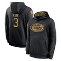 Tuec SF.49ers #3 Christian Kirk Player Black Salute to Service Sideline Performance Pullover Hoodies Home Game Stitched Jerseys