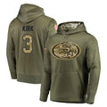 Tuec SF.49ers #3 Christian Kirk Player Olive Salute to Service Pullover Hoodie Home Game Stitched Jerseys