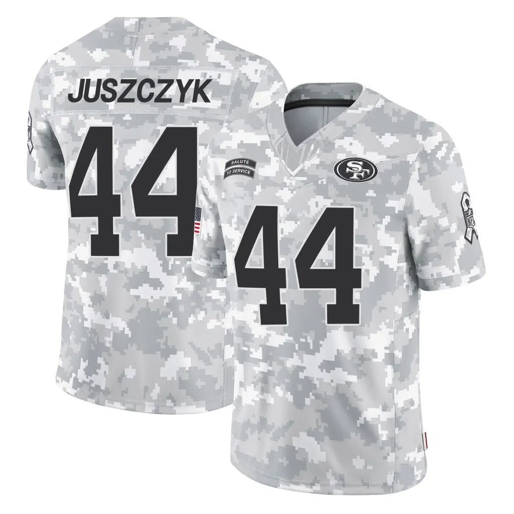 Tuec SF.49ers #44 Kyle Juszczyk Player Arctic Camo Limited Salute To Service Home Game Stitched Jerseys
