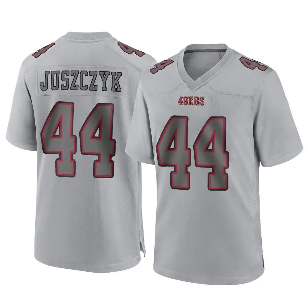 Tuec SF.49ers #44 Kyle Juszczyk Player Gray Atmosphere Fashion Home Game Stitched Jerseys