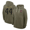 Tuec SF.49ers #44 Kyle Juszczyk Player Olive Salute to Service Pullover Hoodies Limited Stitched Jerseys