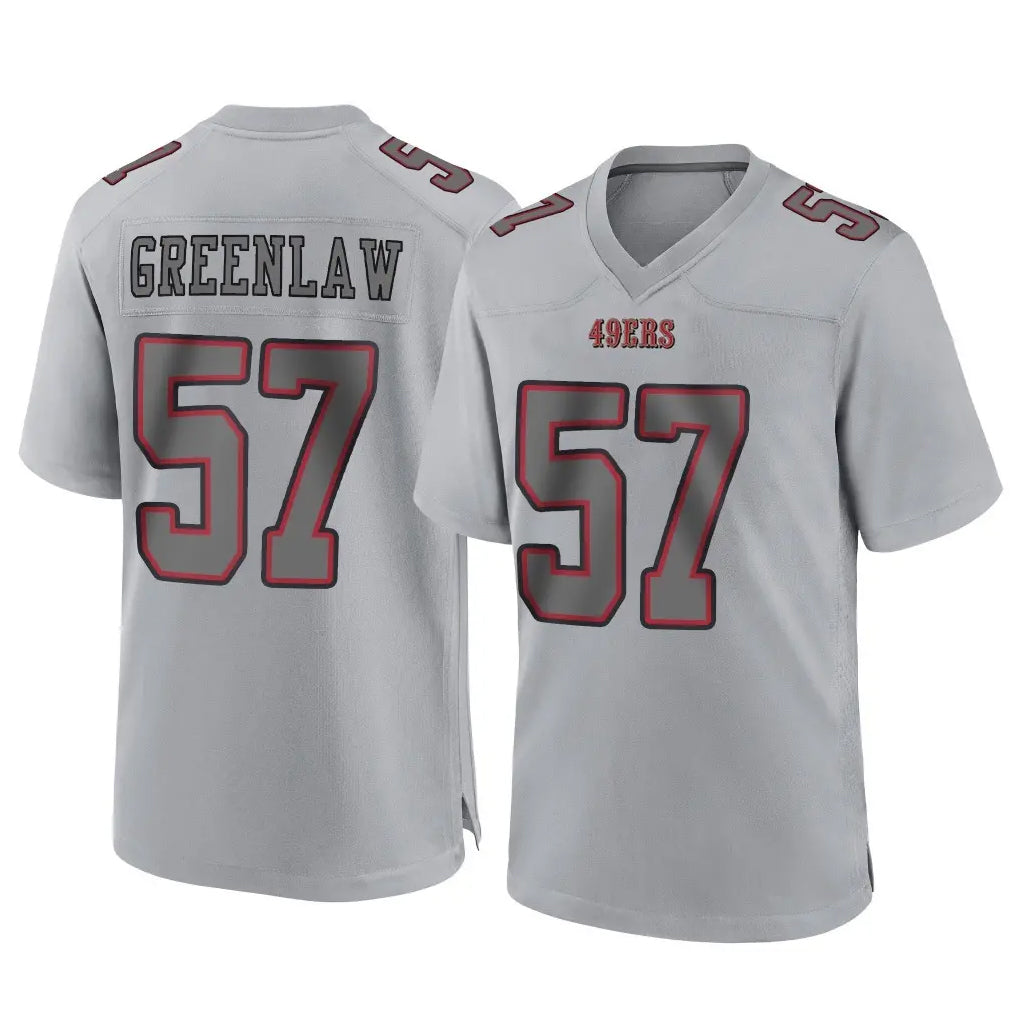 Tuec SF.49ers #57 Dre Greenlaw Player Gray Atmosphere Fashion Home Game Stitched Jerseys