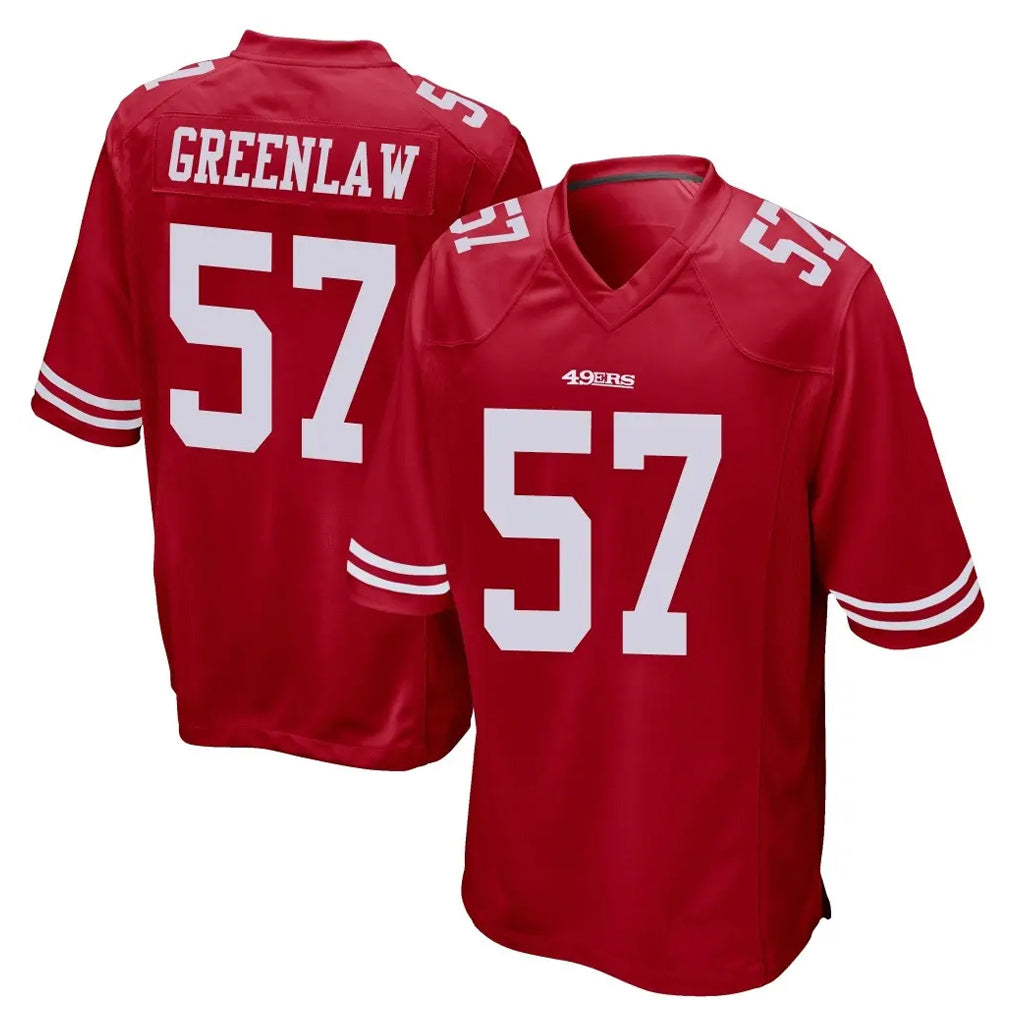 Tuec SF.49ers #57 Dre Greenlaw Player Red Home Game Stitched Jerseys