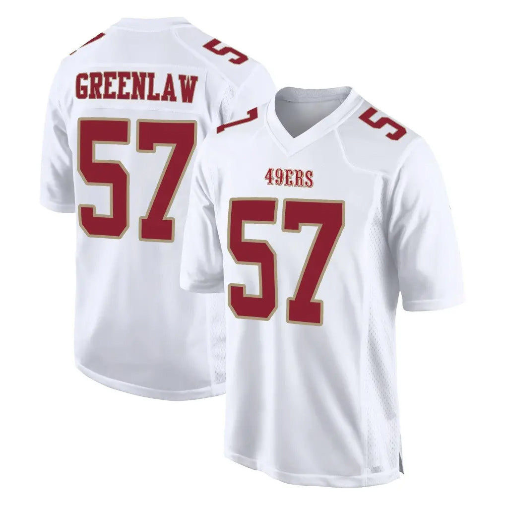 Tuec SF.49ers #57 Dre Greenlaw Player White Fashion Home Game Stitched Jerseys