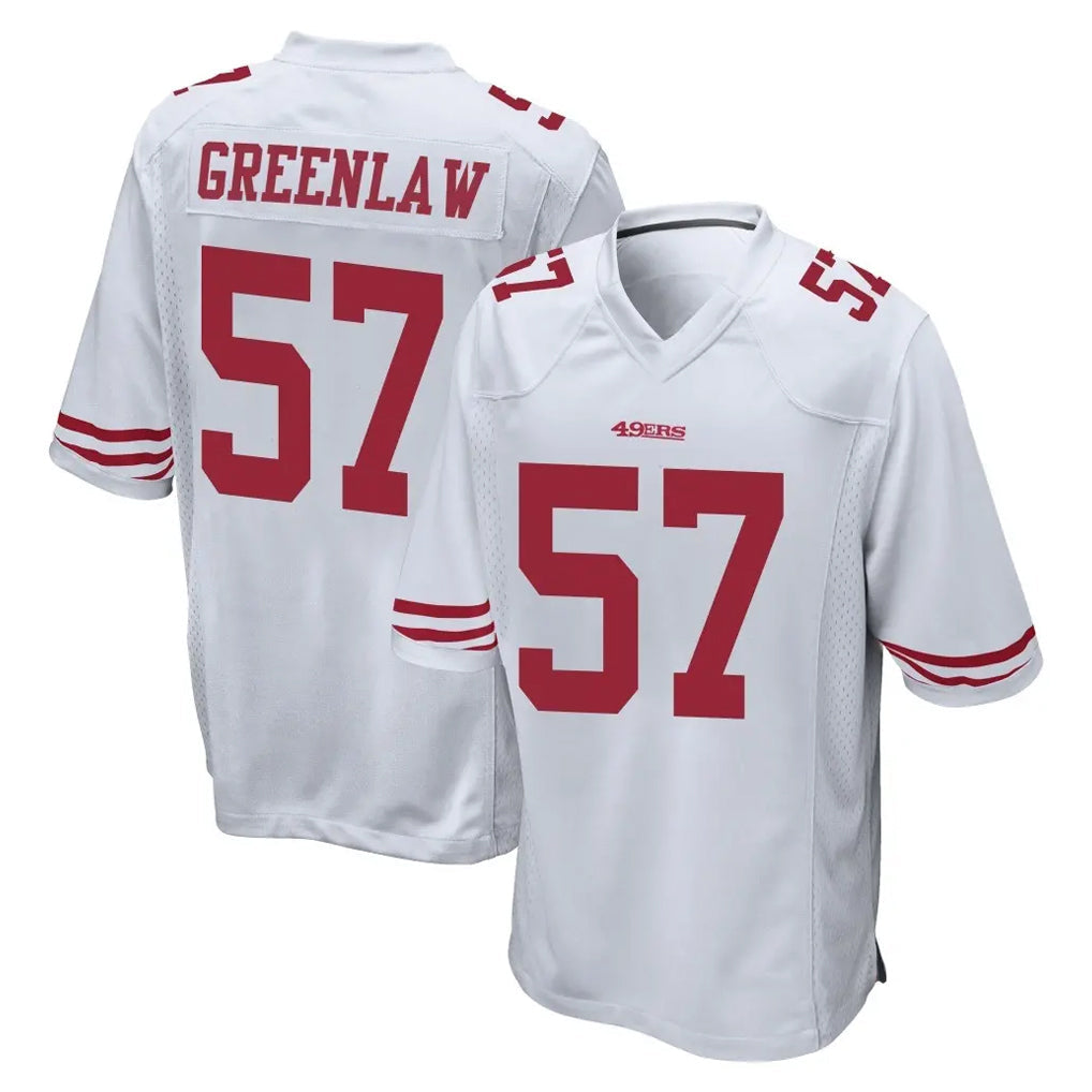 Tuec SF.49ers #57 Dre Greenlaw Player White Home Game Stitched Jerseys