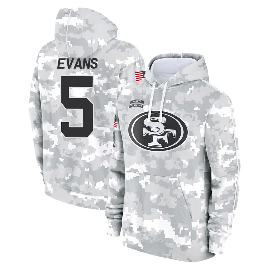 Tuec SF.49ers #5 Mike Evans Player Arctic Camo Limited Salute to Service Pullover Hoodies Game Stitched Jerseys