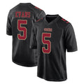 Tuec SF.49ers #5 Mike Evans Player Black Fashion Home Game Stitched Jerseys