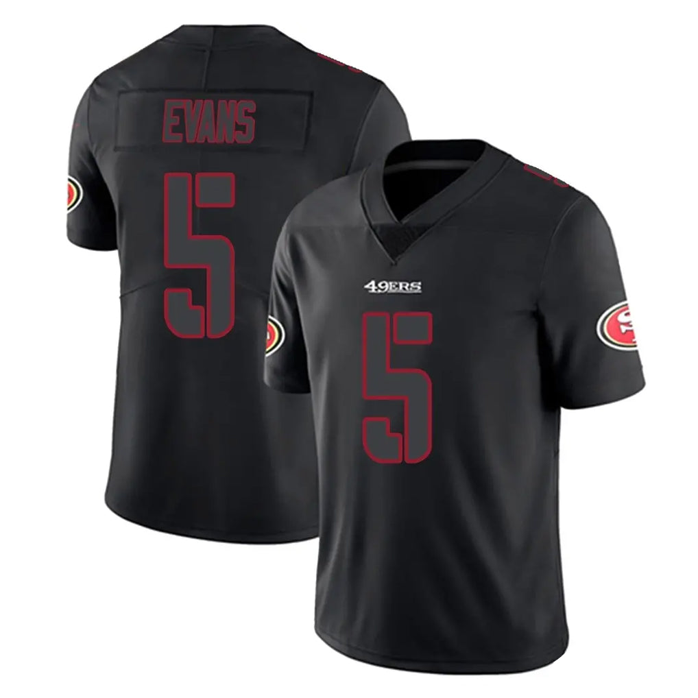 Tuec SF.49ers #5 Mike Evans Player Black Impact Limited Home Game Stitched Jerseys