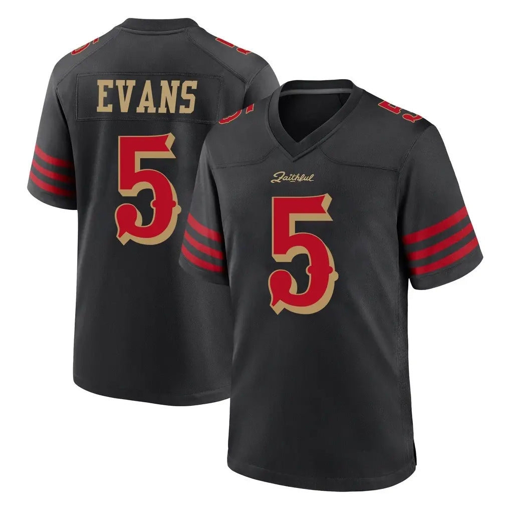 Tuec SF.49ers #5 Mike Evans Player Black Rivalries Collection Home Game Stitched Jerseys