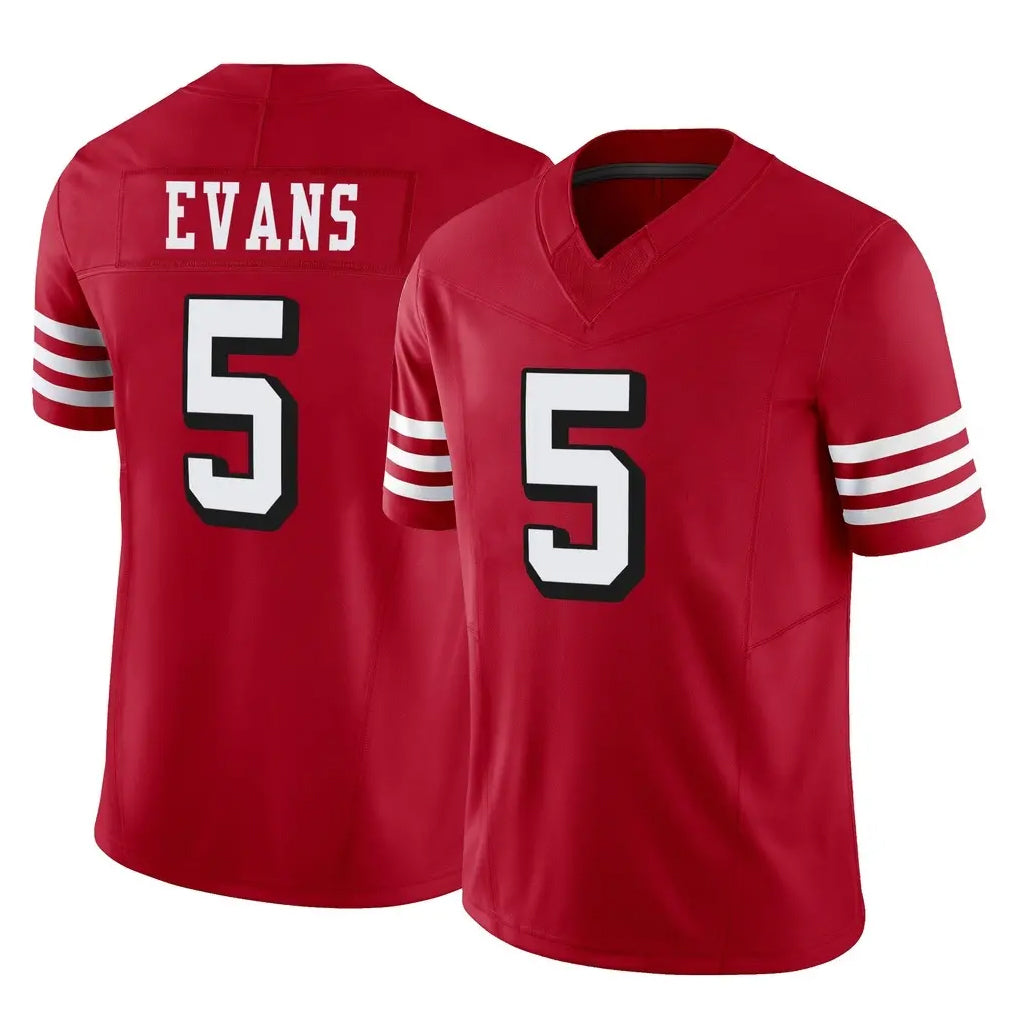Tuec SF.49ers #5 Mike Evans Player Red Limited Alternate Vapor F.U.S.E. Home Game Stitched Jerseys