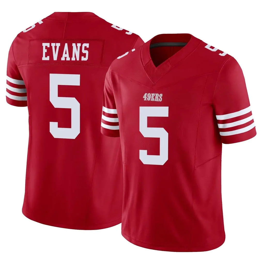 Tuec SF.49ers #5 Mike Evans Player Red Limited Vapor F.U.S.E. Home Game Stitched Jerseys