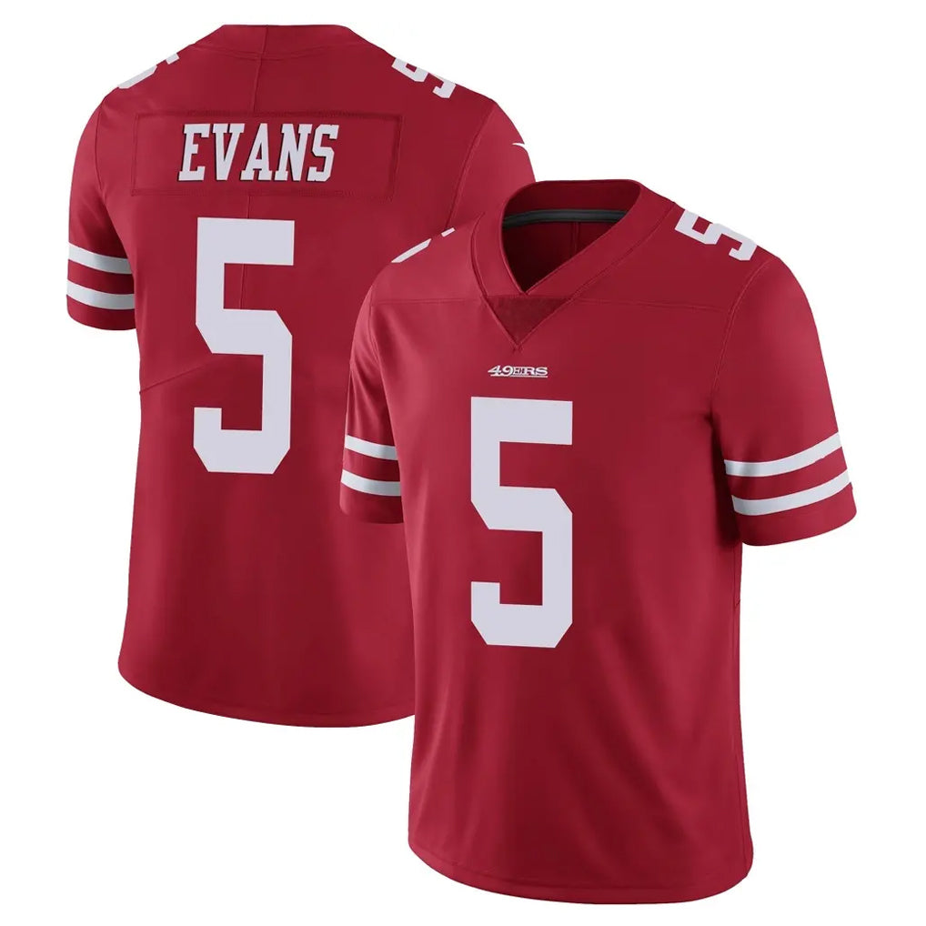 Tuec SF.49ers #5 Mike Evans Player Red Limited Vapor Untouchable Home Game Stitched Jerseys