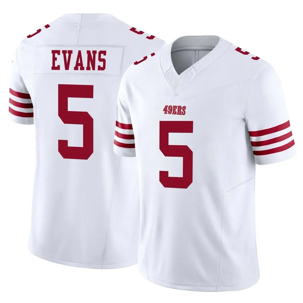 Tuec SF.49ers #5 Mike Evans Player White Limited Vapor F.U.S.E. Home Game Stitched Jerseys
