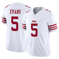 Tuec SF.49ers #5 Mike Evans Player White Limited Vapor F.U.S.E. Home Game Stitched Jerseys