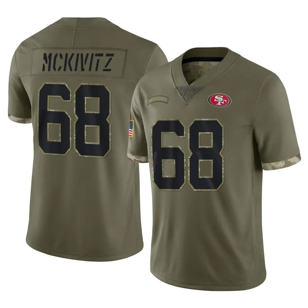 Tuec SF.49ers #68 Colton McKivitz Player Olive Limited Salute To Service Home Game Stitched Jerseys