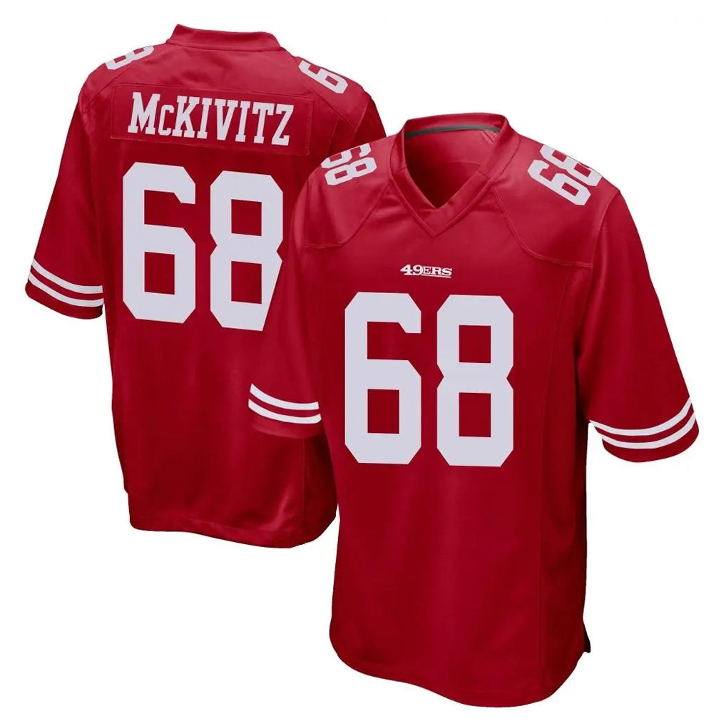 Tuec SF.49ers #68 Colton McKivitz Player Red Home Game Stitched Jerseys