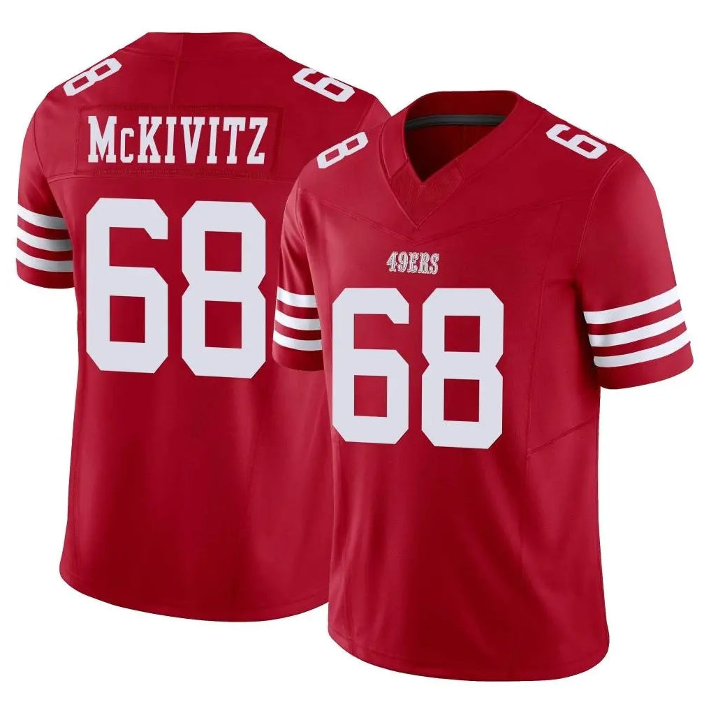 Tuec SF.49ers #68 Colton McKivitz Player Red Limited Vapor F.U.S.E. Home Game Stitched Jerseys