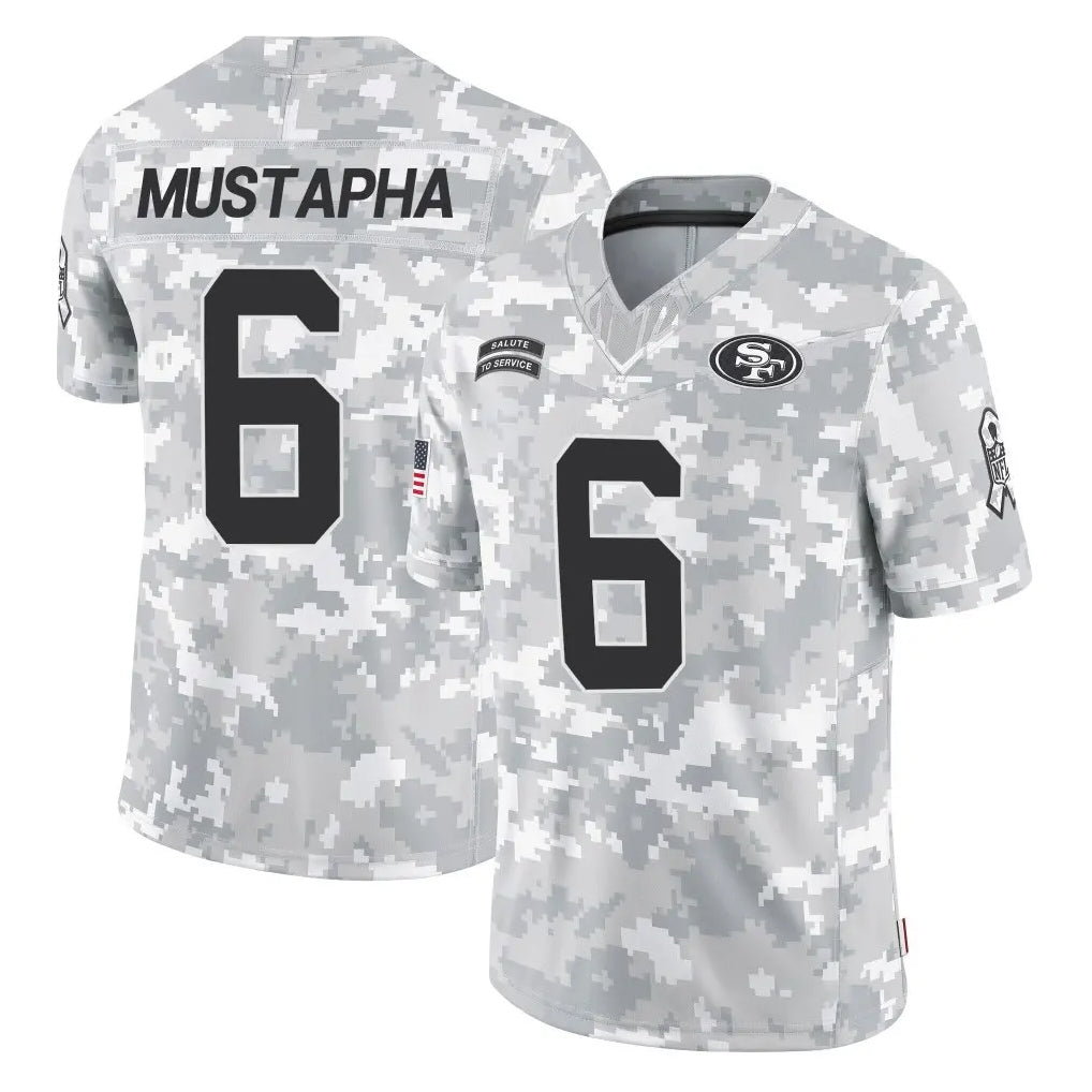 Tuec SF.49ers #6 Malik Mustapha Player Arctic Camo Limited Salute To Service Home Game Stitched Jerseys