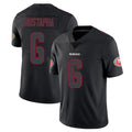 Tuec SF.49ers #6 Malik Mustapha Player Black Impact Limited Home Game Stitched Jerseys