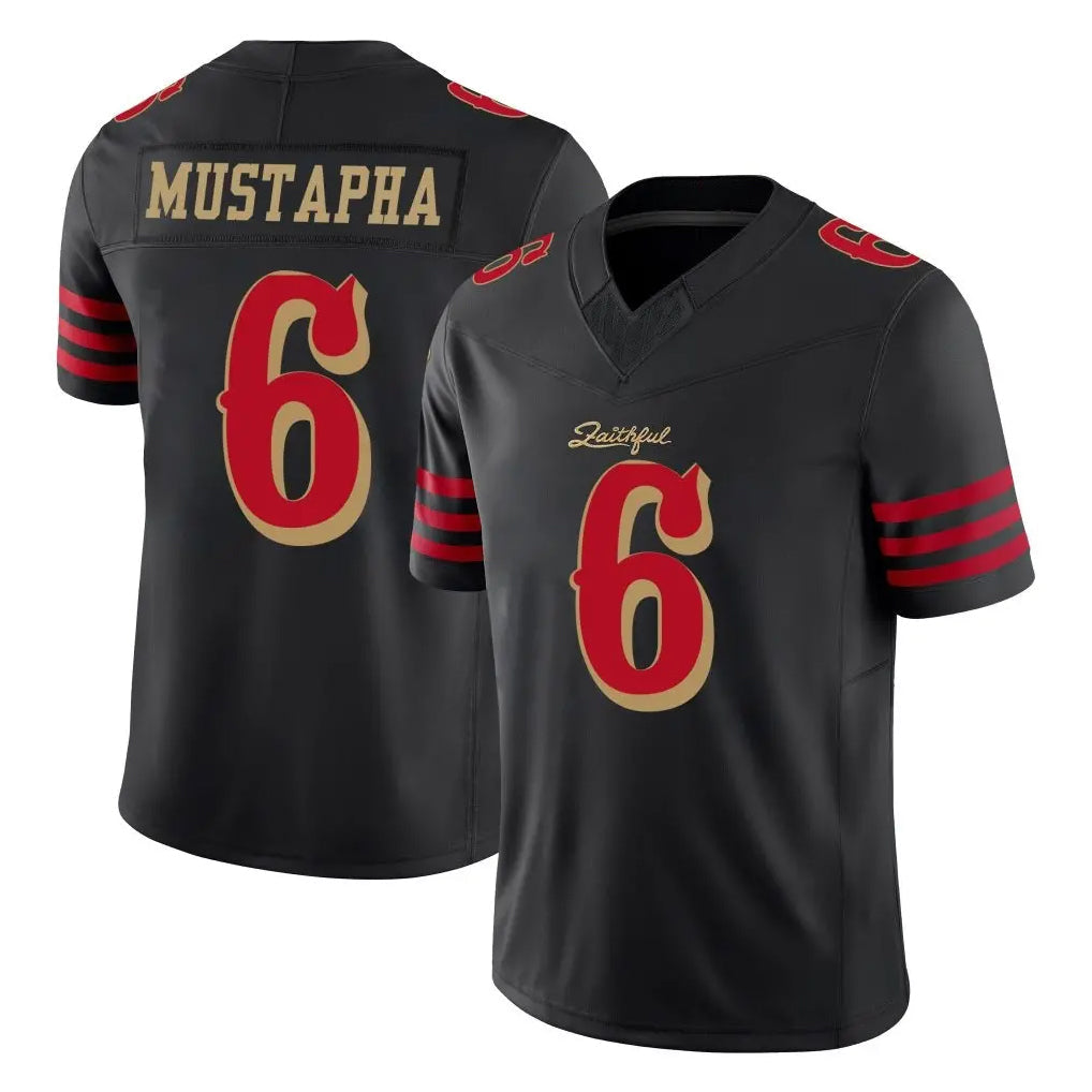 Tuec SF.49ers #6 Malik Mustapha Player Black Limited Rivalries Collection Home Game Stitched Jerseys