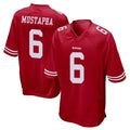 Tuec SF.49ers #6 Malik Mustapha Player Red Home Game Stitched Jerseys