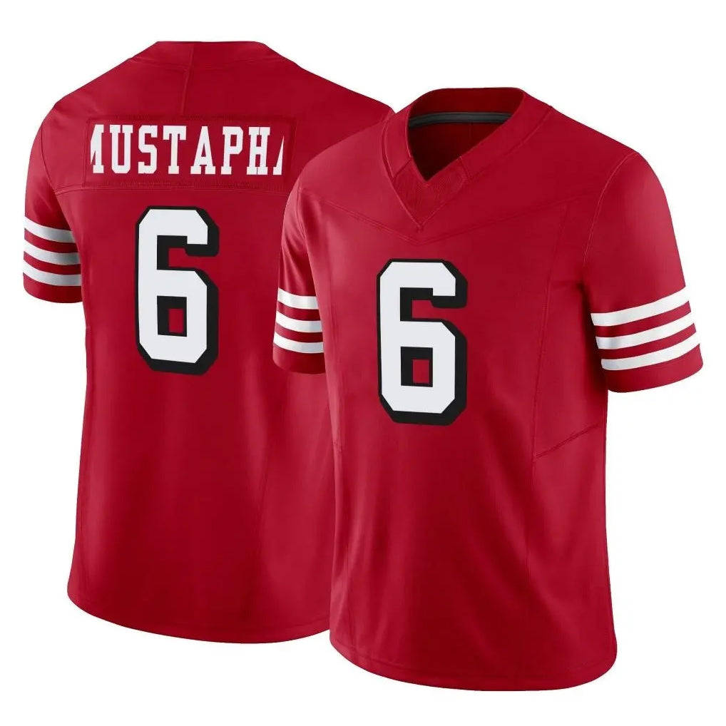 Tuec SF.49ers #6 Malik Mustapha Player Red Limited Alternate Vapor F.U.S.E. Home Game Stitched Jerseys