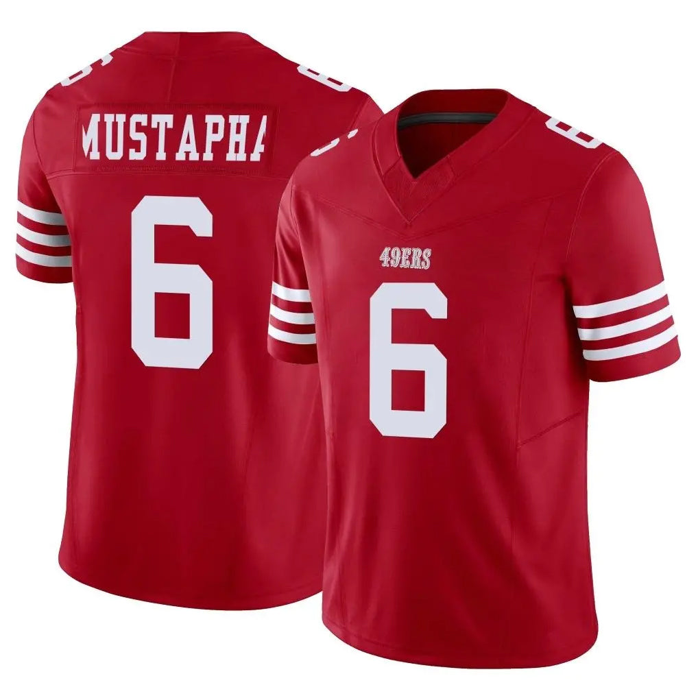 Tuec SF.49ers #6 Malik Mustapha Player Red Limited Vapor F.U.S.E. Home Game Stitched Jerseys