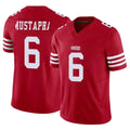 Tuec SF.49ers #6 Malik Mustapha Player Red Limited Vapor F.U.S.E. Home Game Stitched Jerseys