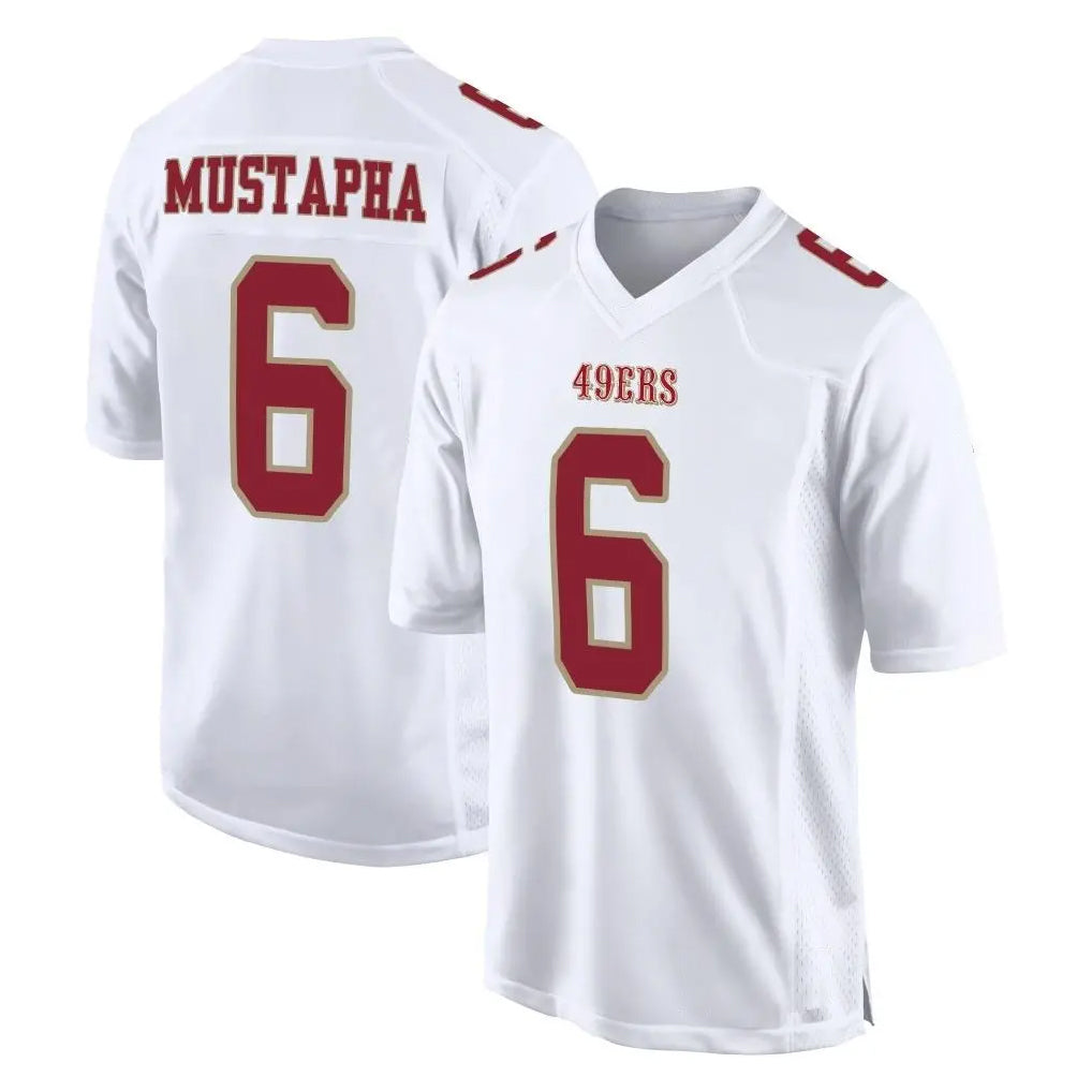 Tuec SF.49ers #6 Malik Mustapha Player White Fashion Home Game Stitched Jerseys