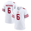 Tuec SF.49ers #6 Malik Mustapha Player White Game Home Stitched Jerseys