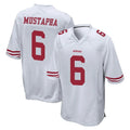 Tuec SF.49ers #6 Malik Mustapha Player White Home Game Stitched Jerseys