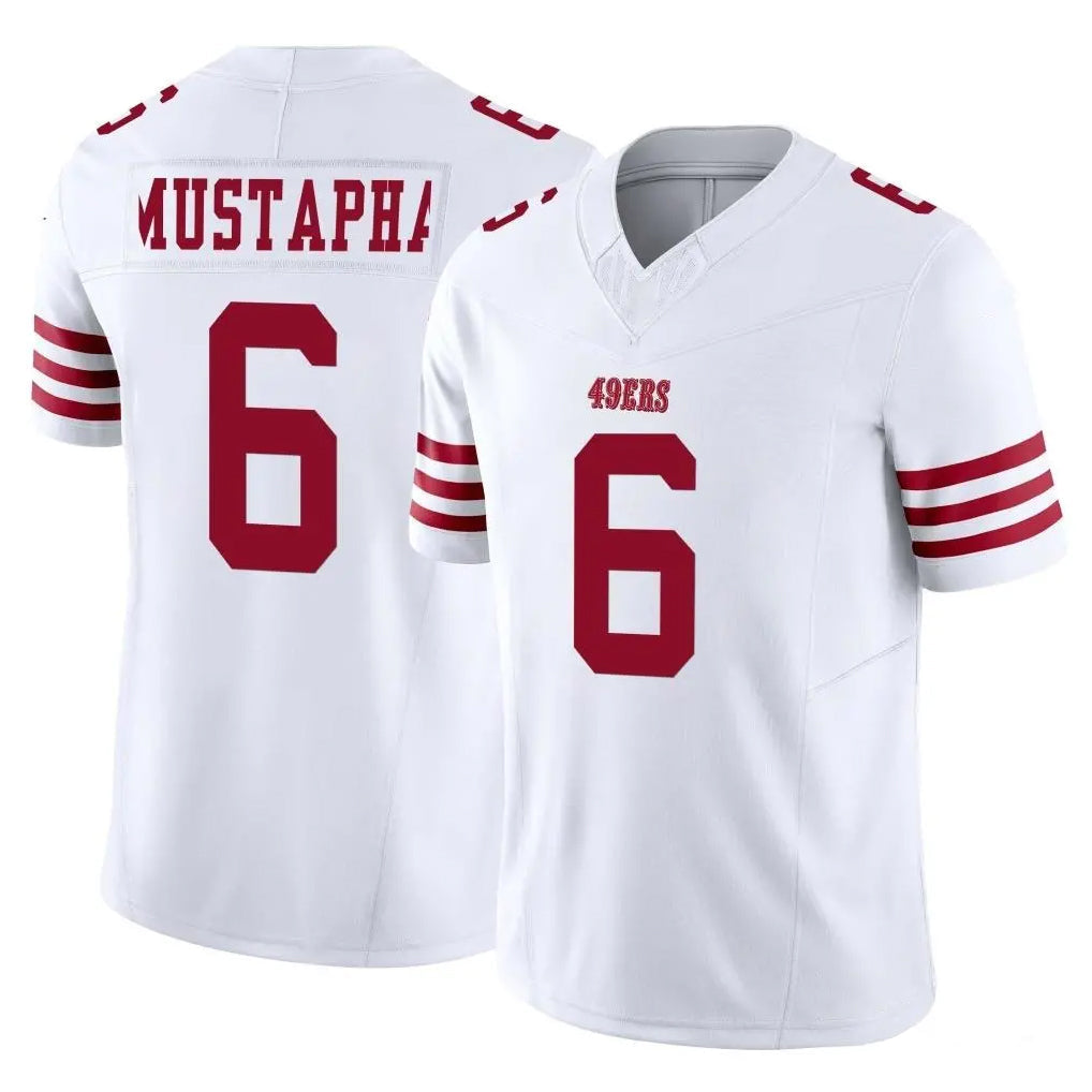 Tuec SF.49ers #6 Malik Mustapha Player White Limited Vapor F.U.S.E. Home Game Stitched Jerseys