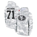 Tuec SF.49ers #71 Trent Williams Player Arctic Camo Limited Salute to Service Pullover Hoodies Game Stitched Jerseys